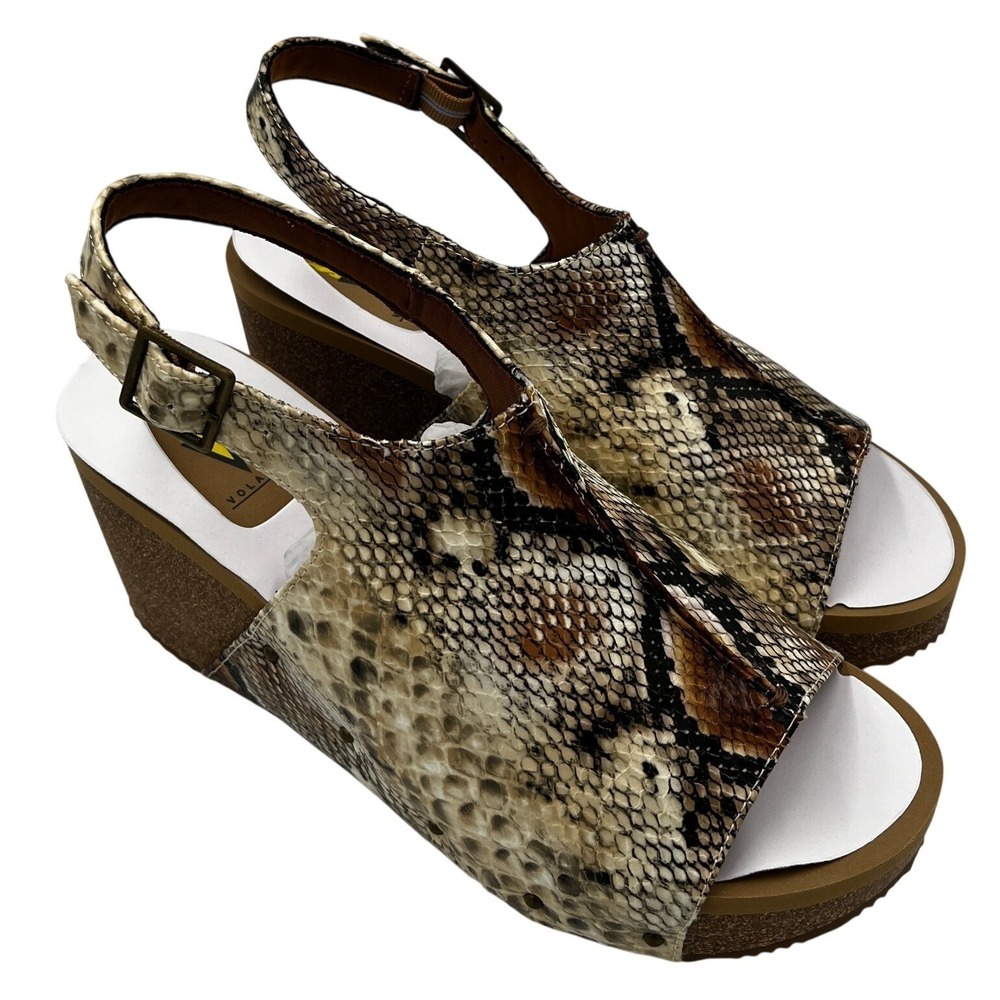 Volatile Division Snakeskin Platform Wedge Boho Sandals